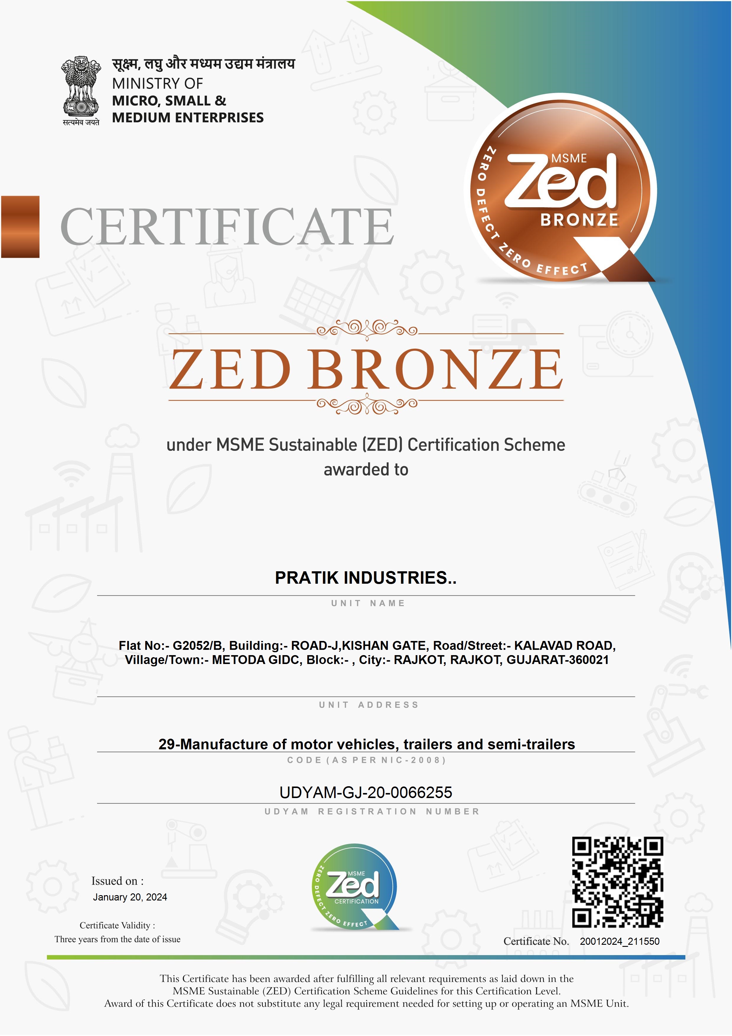 ZED CERTIFICATE BRON_Pratik_industrie